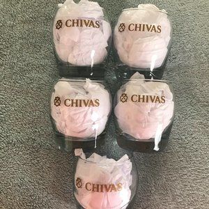 Chivas Regal Scotch/Whiskey/Lowball Swirl Ridge Bottom Glasses - Set of 5